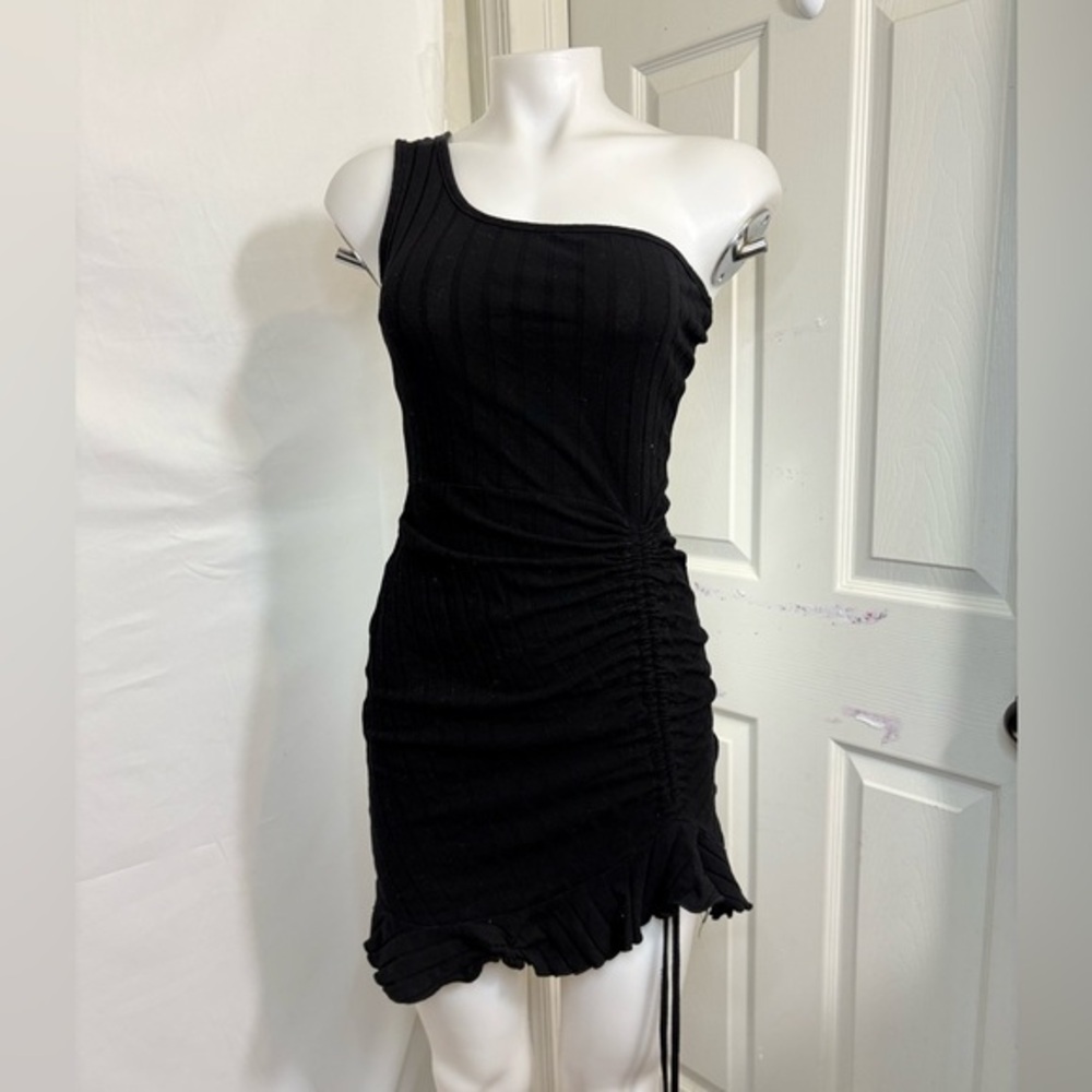 SHEIN Black One-Shoulder Dress